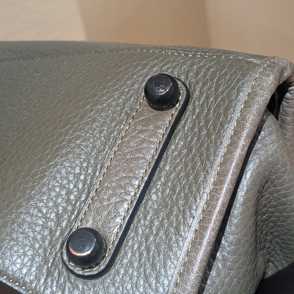 Coach Pebbled Leather Carryall Tote in Olive Gray - Picture 4 of 8